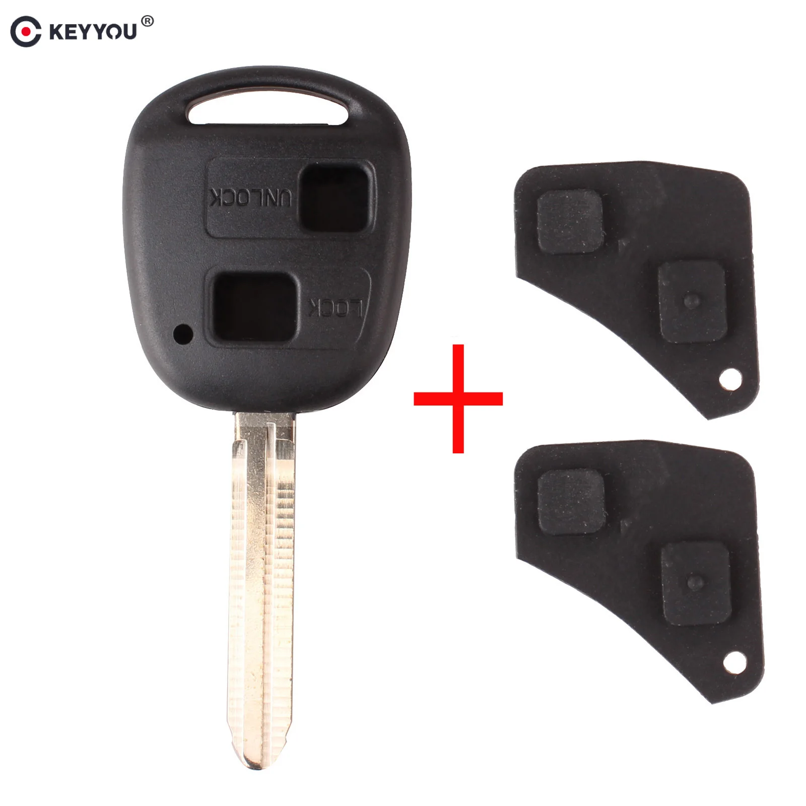 HIBEYO Custodia In Pelle Per Chiave Auto: Adatta Per Toyota Camry, Corolla, RAV4, C-HR, Prius E Molti Altri. Colore Rosa, Protezione 360° Con Portachiavi.