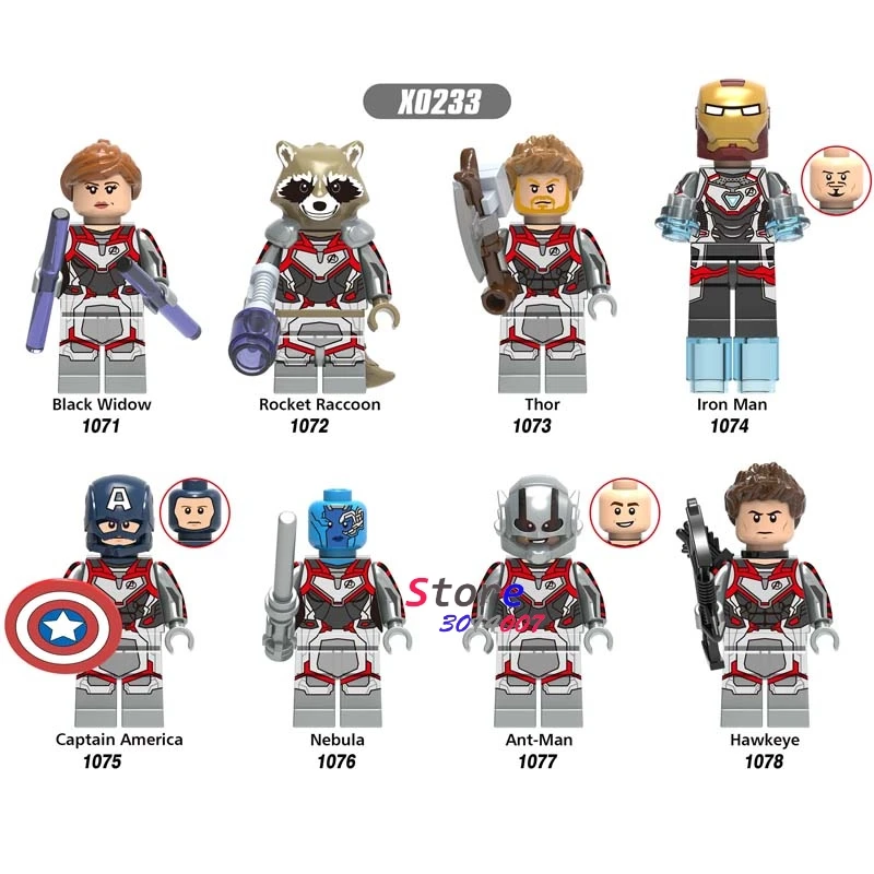 

Single Super Heroes New Marvel Avengers 4 Endgame Thor Iron Man Hawkeye Black Widow War Machine building blocks Kids Toys