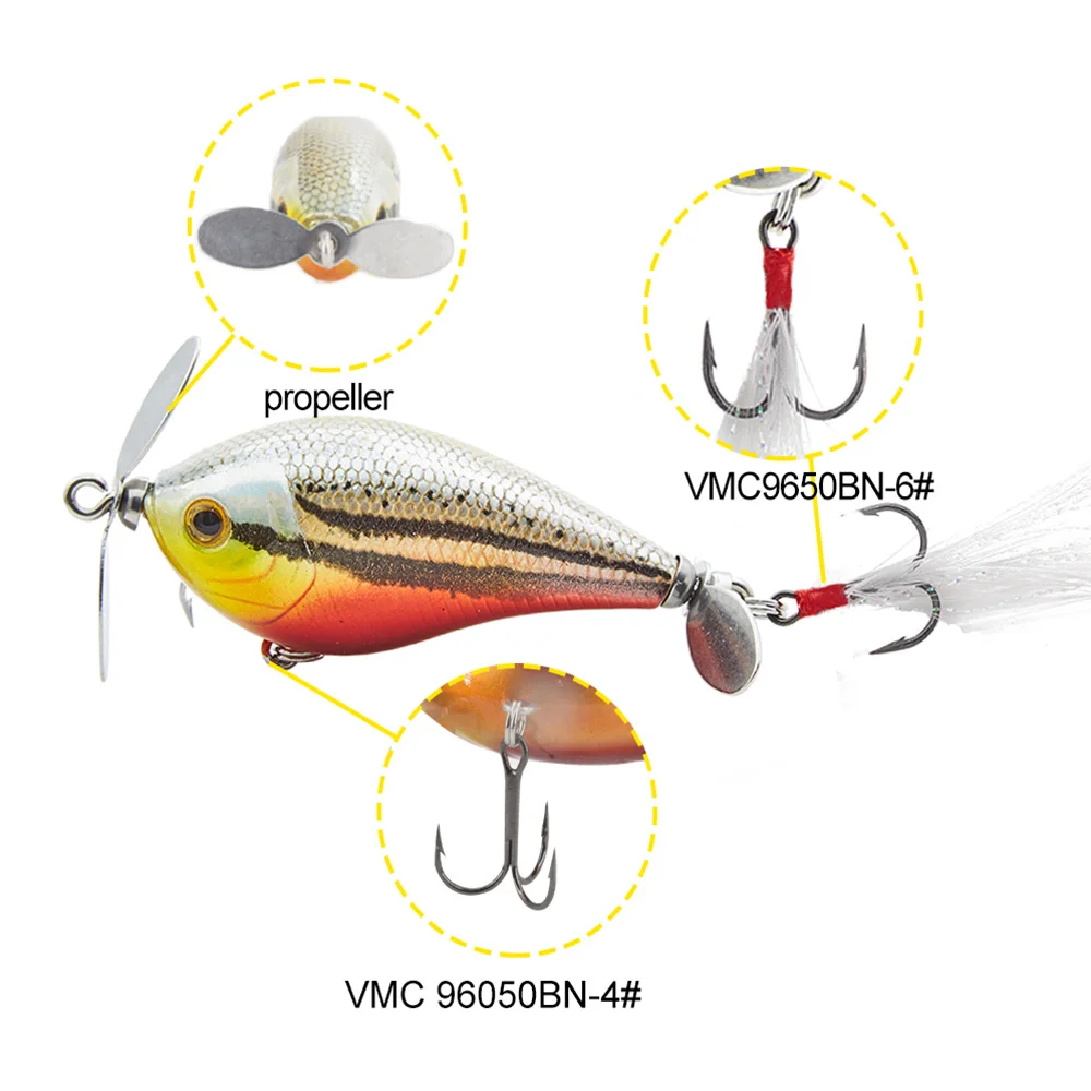 Hunthouse prop crankbait новая приманка для ловли окуня плавающая poisson nageur рыболовные воблеры kunstaas 60 мм 13 г Лучшая цена Перо хвоста