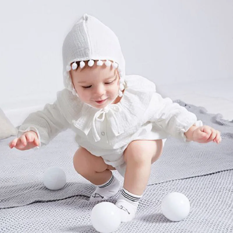 

White Newborn Girl Onesie Super Soft Cottons Baby Bodysuits Clothes Fashion Autumn Infant Coveralls Winter Long Sleeve Kids Wear