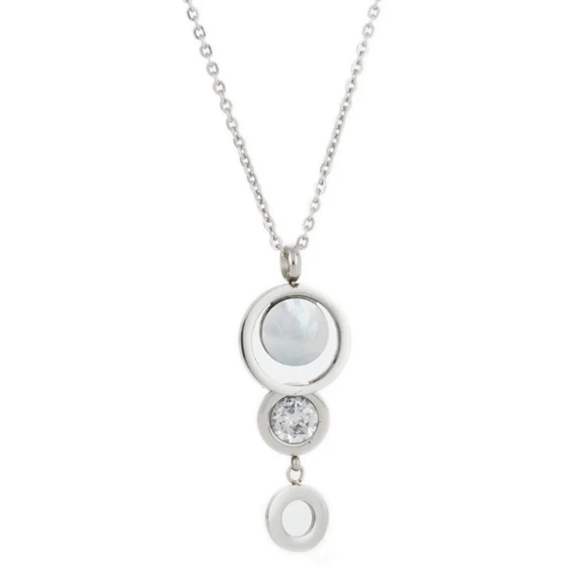 Женские кулоны с кристаллами NIBA 3 круглых кулона из нержавеющей стали 316L|necklace