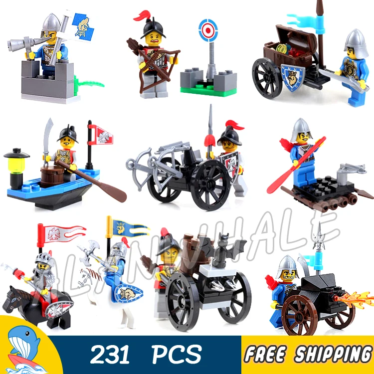 

10pcs/set New Medieval Lion Castle Knights Kingdoms 10 Soldiers Figures Model Building Blocks Bricks Toys Compatible With Lego
