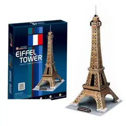 T0391 3D Пазлы Париж Эйфелева башня DIY Строительство Бумага модель Golden Kids 35 шт. творческих детских развивающих игрушек горячая распродажа