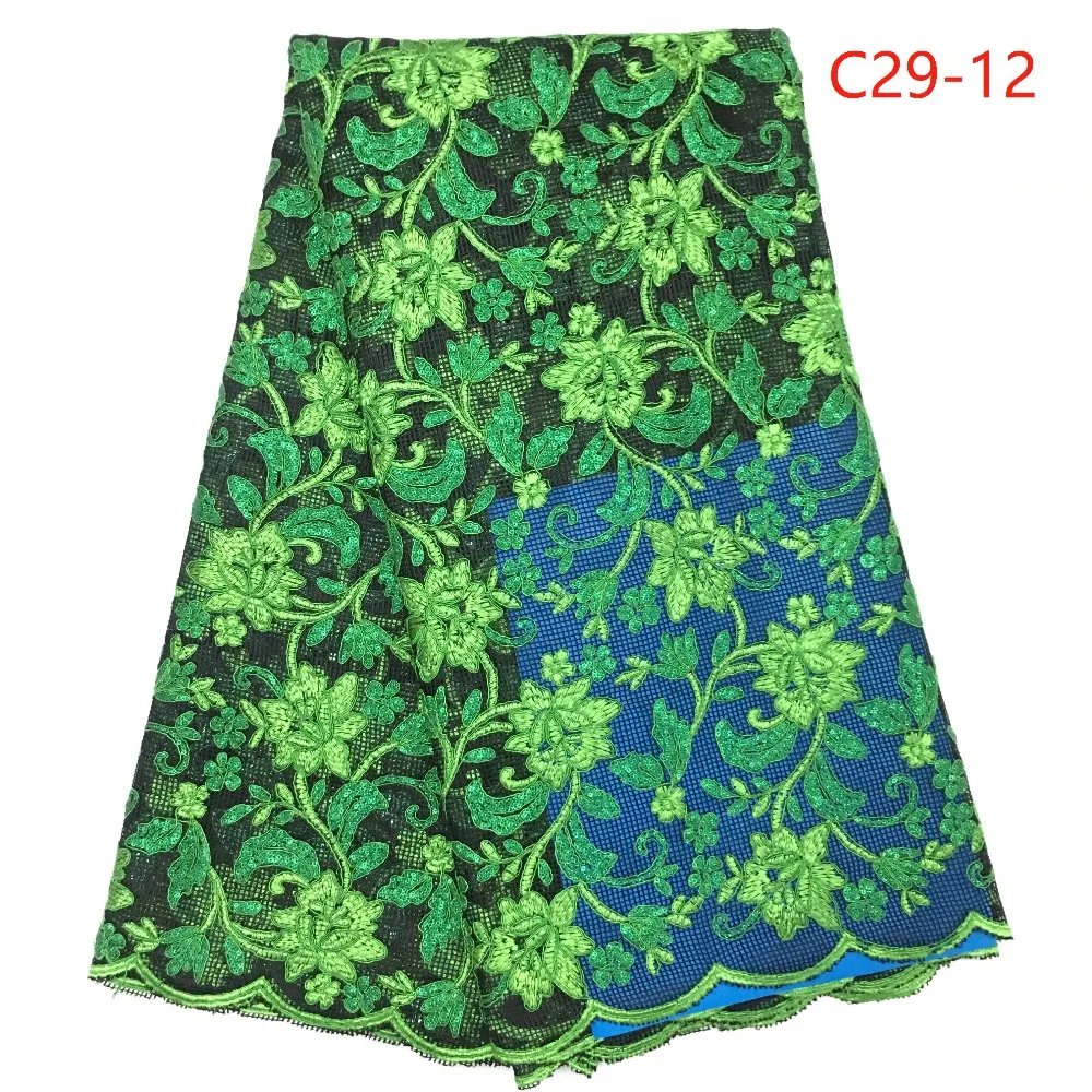 

2019 High Quality African Lace Fabric French Net Embroidery Tulle Lace Fabric For Nigerian Wedding Party Dress FANCYMA136