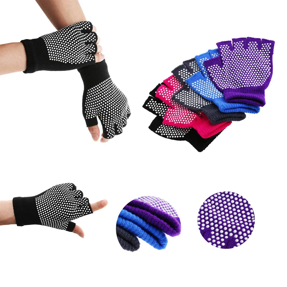 1 Pair Fingerless Non Anti Slip Grip Sticky Gloves Winter Warm Sport Exercise Equipment Gloves