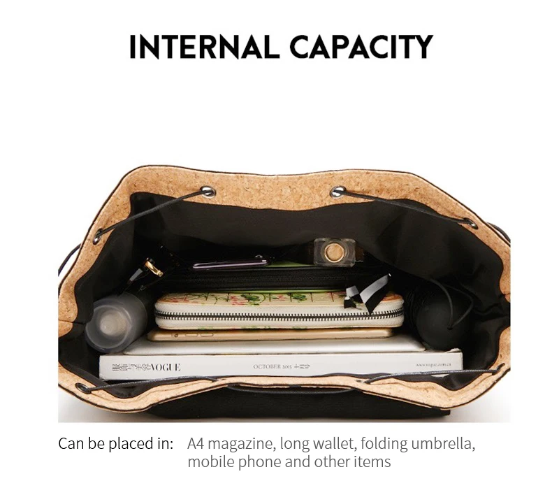 KAOGE, веганский рюкзак, натуральная пробковая сумка на цепочке, Женская Оригинальная дизайнерская сумка с клапаном, сумка на плечо для путешествий, для девочек, Геометрическая Сумка Bao