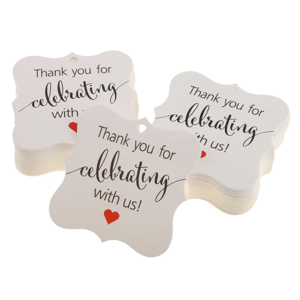 Pack Of 200, Rustic Kraft Paper Thank You Cards Gift Tags with Rope for Wedding Birthday Party Baby Shower Favor