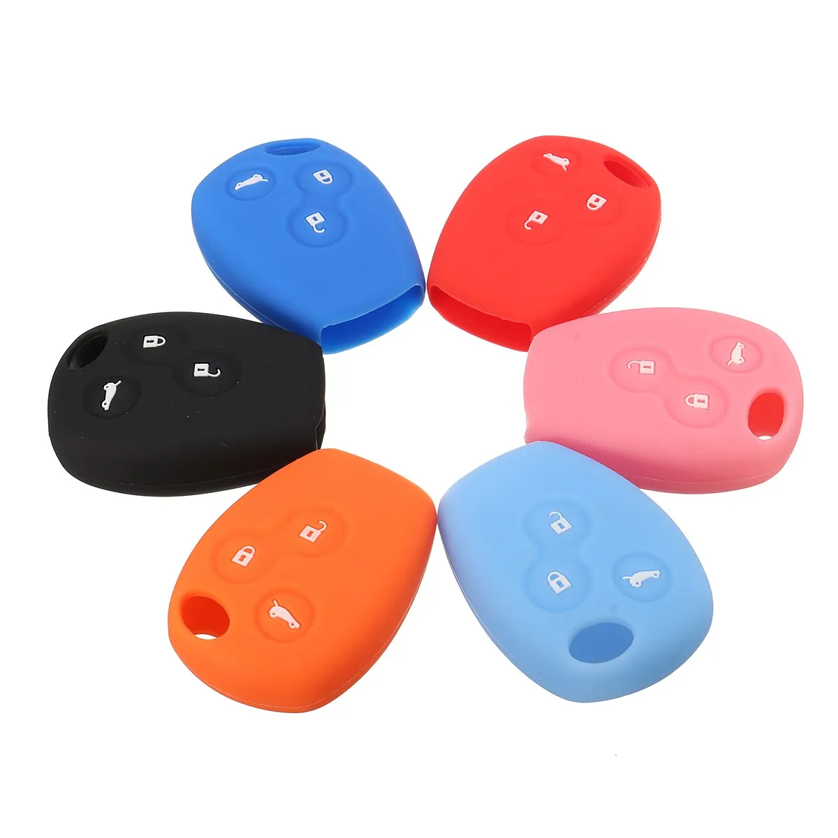 

6 Colors Silicone Car Key Case Cover Fob Remote Case Shell For Renault Clio Kangoo Megane Master