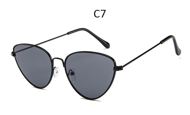 Sexy cat's eye Frame Glasses Clear Lens Metal Eyeglasses fashion Triangle Metal Frame Designer Sunglasses Color Cat eye glasses - Lenses Color: C7