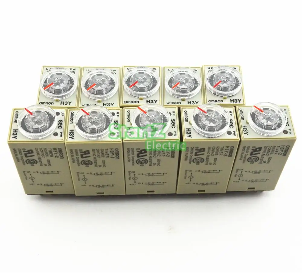 

10Pcs H3Y-2 AC 220V Delay Timer Time Relay 0 - 10 SEC