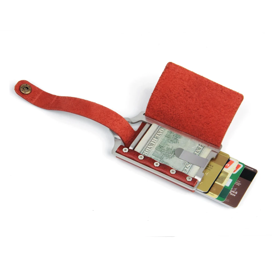 ZEEKER тонкий металлический кошелек с зажимом для денег защитой от RFID карт мини