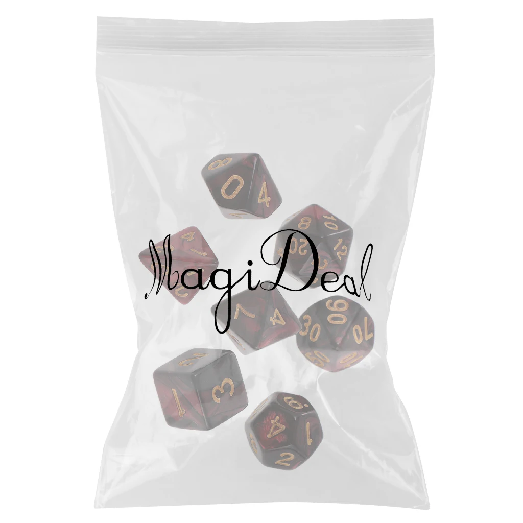 New 7PCS Two Colors Polyhedral Dice 16mm for Dungeons and Dragons Table Games Party Colorful Accessories for Board Game