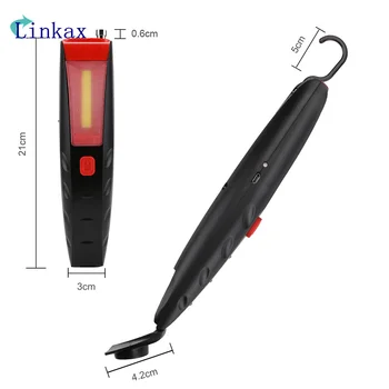

USB Rechargeable COB LED Work Light Magnet Flashlight with Hook Folding Torch Portable Work Lamp with Pick Up Tool Light