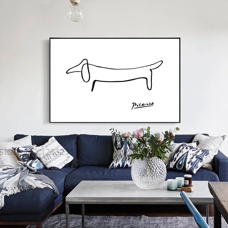 Пикассо абстрактный однотактный скандинавский плакат настенные художественные плакаты картина собака холст живопись спальня домашний Декор Гостиная без рамы