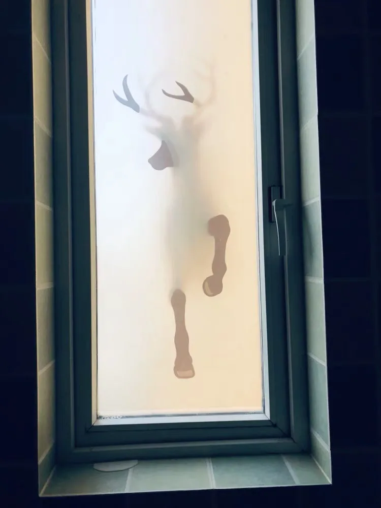3D Художественная витражная пленка с изображением лошади оленя, наклейки на окна, статические самоклеящиеся на заказ для ванной, офиса, двери, дома, декоративные