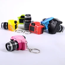 Моделирование SLR Камера брелоки брелок светодиодный свет голосовой брелок игрушки держатель для ключей цепочки Finder сувенир Porte Clef