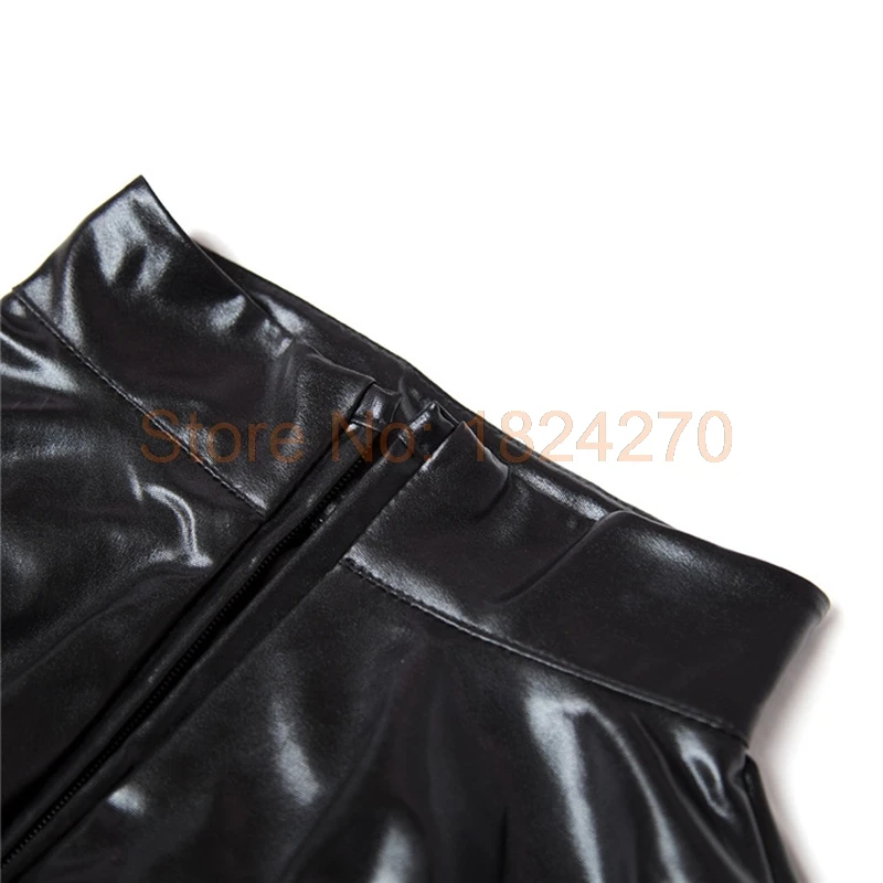 Faux Leather Catsuit Spandex Bodysuit Men Lingerie Clubwear XXL XXXL Plus Size
