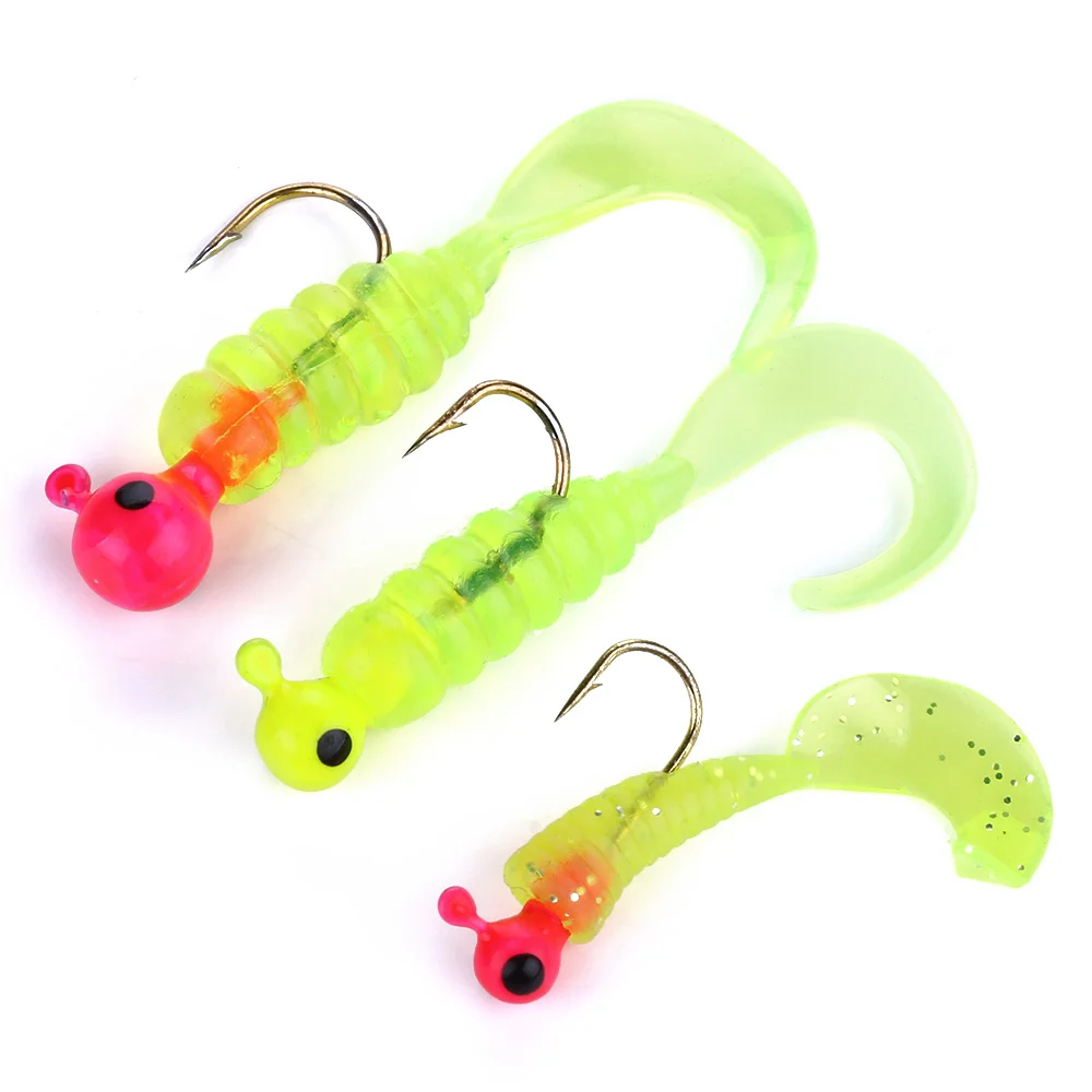 Rubber Soft Lure 3.75g Lead Head Hook Wobblers Artificial Bait Silicone