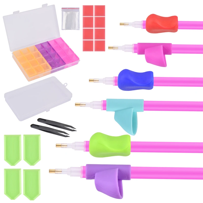 

5D Diamond Painting Cross Stitch Embroidery Pen Tools Set Rhinestone Storage Box Diamond Glue Clay DIY Craft Accessories