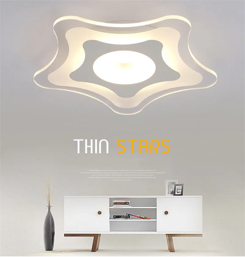 Moderno e Minimalista Lâmpada do Teto Meninos e Meninas dos Desenhos Estrela do Mar das Crianças Lâmpada do Quarto Ultra-fino Acrílico Iluminação Quarto Animados Led 1 Luzes e Iluminação