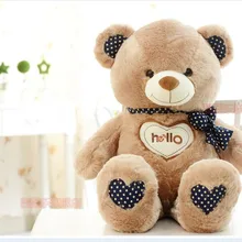 Милый бант плюшевый мишка кукла сердце Привет, медведь плюшевая игрушка кукла подарок на день рождения коричневый около 70 см