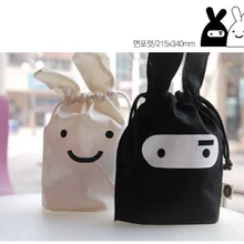 Ниндзя милого кролика; Ткань Арт сумка для хранения в хранилище в виде Снопа, гильзы сумка сумки на каждый день сумка-Сетка#5149