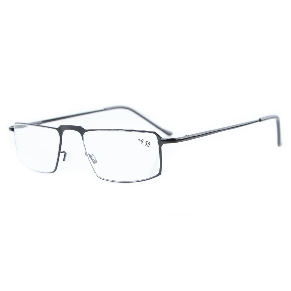 

R15021 Eyekepper Readers Classical Stainless Steel Rectangular Frame Spring Temple Reading Glasses +0.50----+4.00