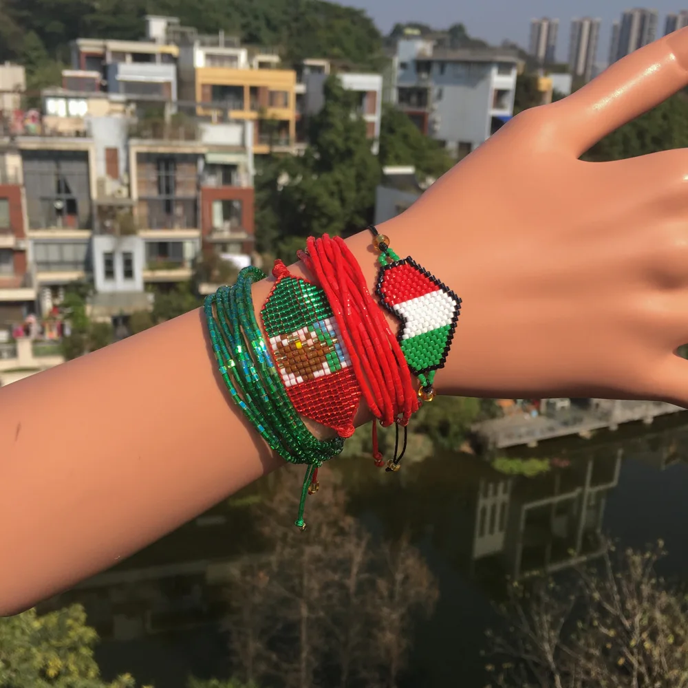 

MIYUKI Bracelets Mexico Heart Jewelry Red Blue Crystal Pulseras Lucky Hand-woven Simple Bracelets Women Handmad Delica Beads