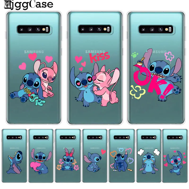 

Cute Funny Stitch Phone Case For Coque Samsung Galaxy S6 S7 Edge S8 S9 S10 Plus Lite S10E 5G A520 A7 A6 A8 2018 TPU Cover Fundas