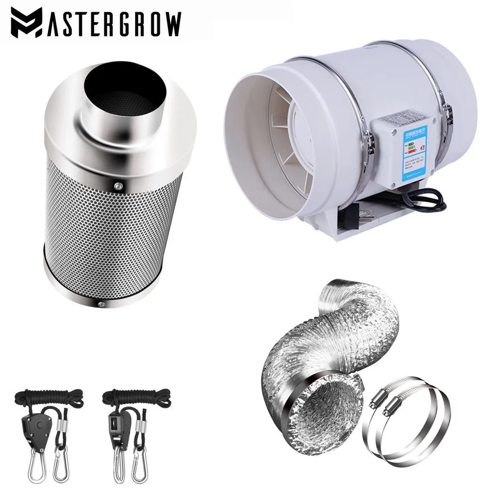 

High Speed Power 220V 4/5/6/8/Inch Centrifugal Fans&Activated Carbon Air Filter Set For Indoor Hydroponics Grow Tent Greenhouses