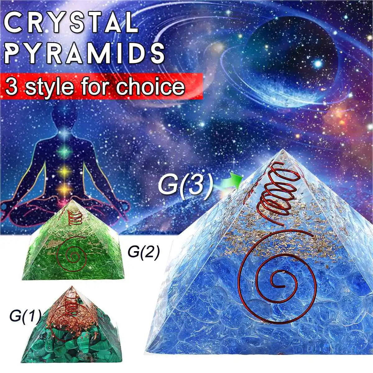 7 см зеленый кристаллическая Пирамида генератор энергии оригинальный Orgone Пирамида Chakras камень, реики исцеления балансировки духовной терап...