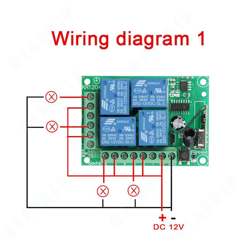 QIACHIP 433 Mhz РФ передатчик удаленного Управление+ Беспроводной 433 Mhz DC 12 V 4-х канальный пульт Управление коммутатора RF релейный модуль приемника DIY