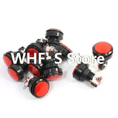 

10Pcs Panel Mount Red Lamp Round Head SPST 4Pin Momentary Game Button Switch