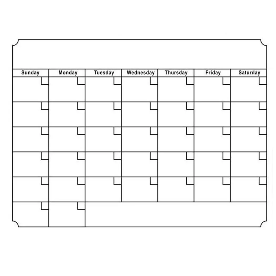 

Waterproof Reusable Magnetic Calendar Message CalendarBoard White, Black Fridge For Refrigerator Sticker