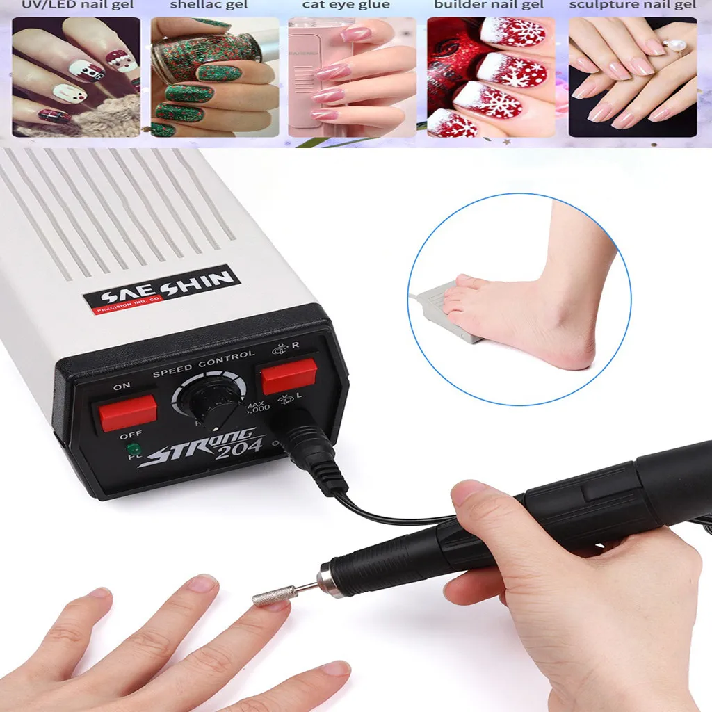 HAICAR, профессиональное электрическое сверление ногтей, машина, набор перчаток для маникюра, лампа для сушки педикюра, пилочка для ногтей, маникюрные инструменты для ногтей - Цвет: US