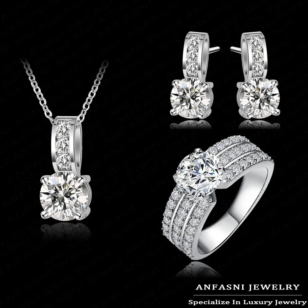 Wedding Jewelry Set Silver Color Cubic Narvay Com