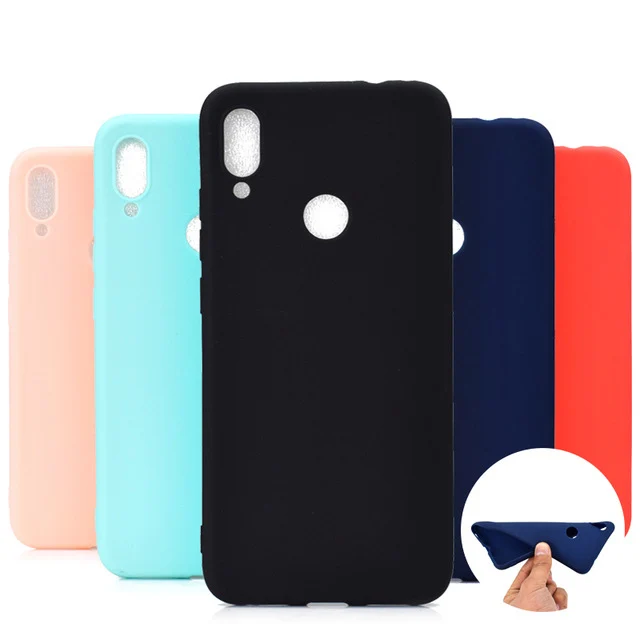 

Silicone Case For Xiaomi Redmi Note 7 Cases For Redmi Note 7 Pro Coque on Redmi Note7 Candy Color Soft TPU Back Cover