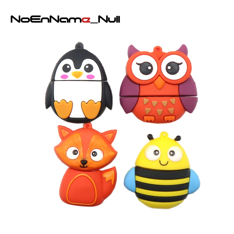 

Cartoon Penguin / Bee / Owl / Fox Animal Model Cute Usb Pendrive 64GB 32GB 16GB 8GB 4GB USB Flash Drive Memory Stick Best Gift