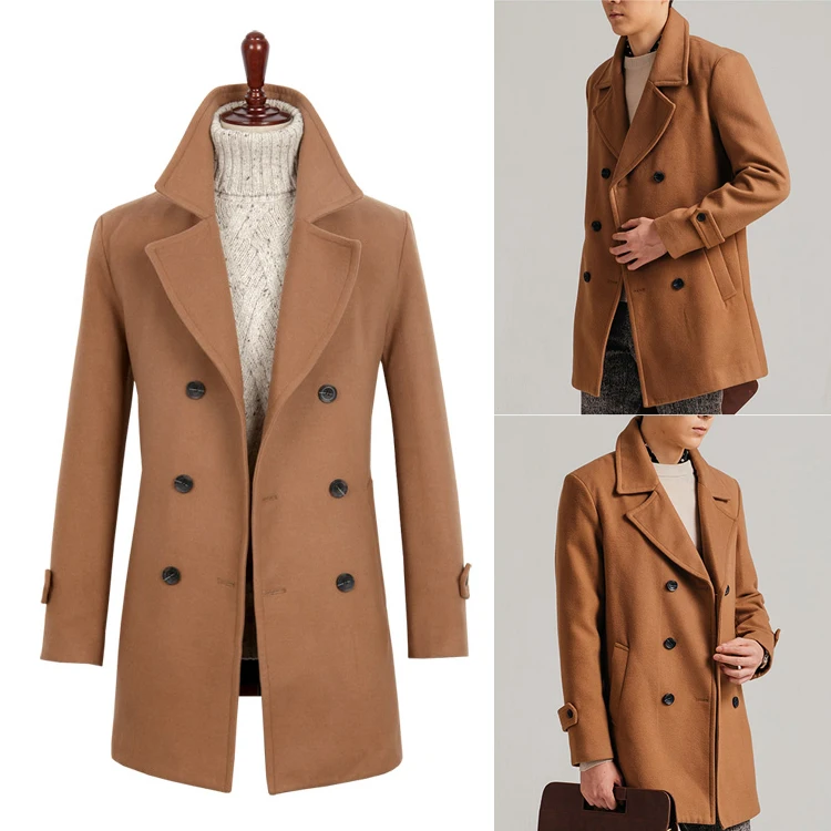 

AIMENWANT 2018 Men Autumn Winter Trench Coat Men's Casual Fashion Slim Fit 5XL Custom Made Overcoats Male Peacoat Hombre Outwear