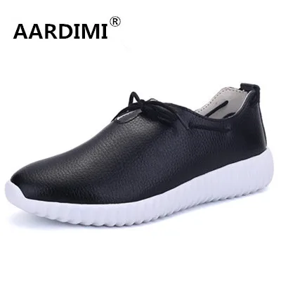 Top quality black white women shoes genuine leather spring designer solid women trainers outdoor casual walking