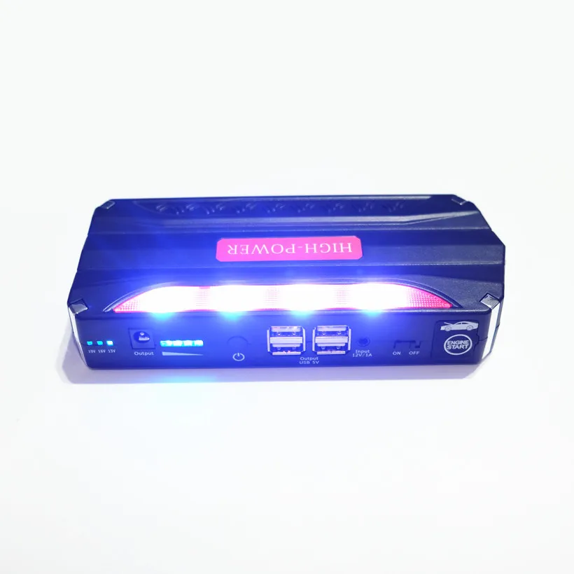 Car Jump Starter Portable Power Bank 4USB Power Multifunction Vehicle Start Jumper Emergency Auto Battery Booster Starter