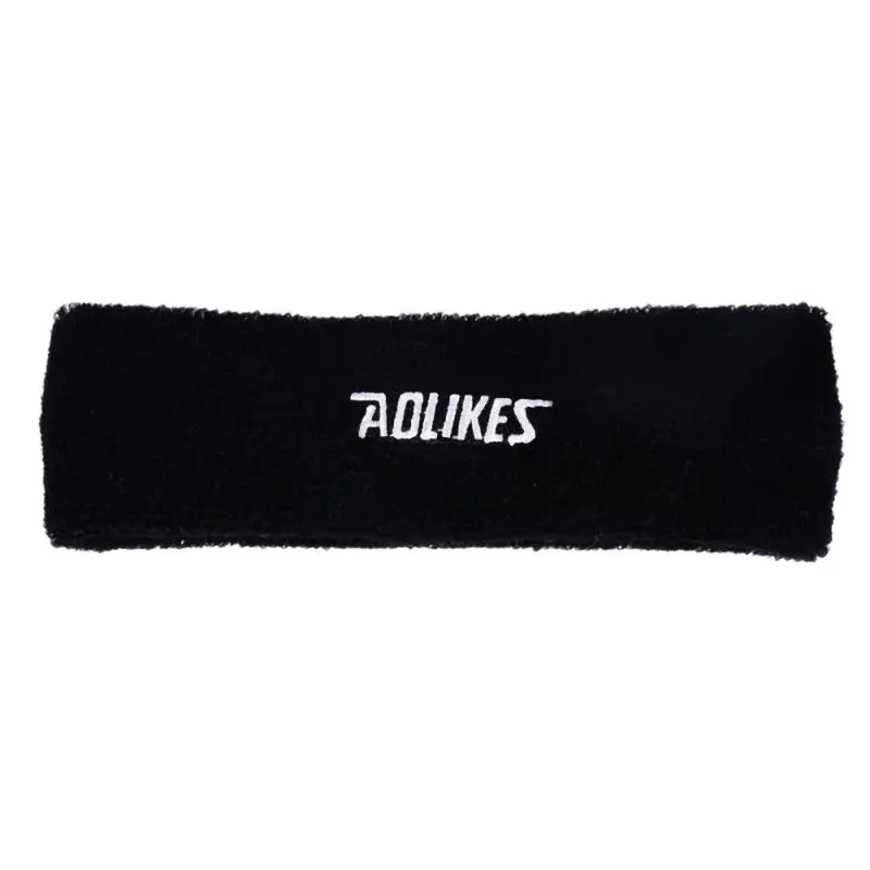 Горячая AOLIKES Высококачественная хлопковая повязка от пота для мужчин Sweatband wo мужские головные повязки для йоги головы Налобные повязки Спортивная безопасность - Цвет: Черный