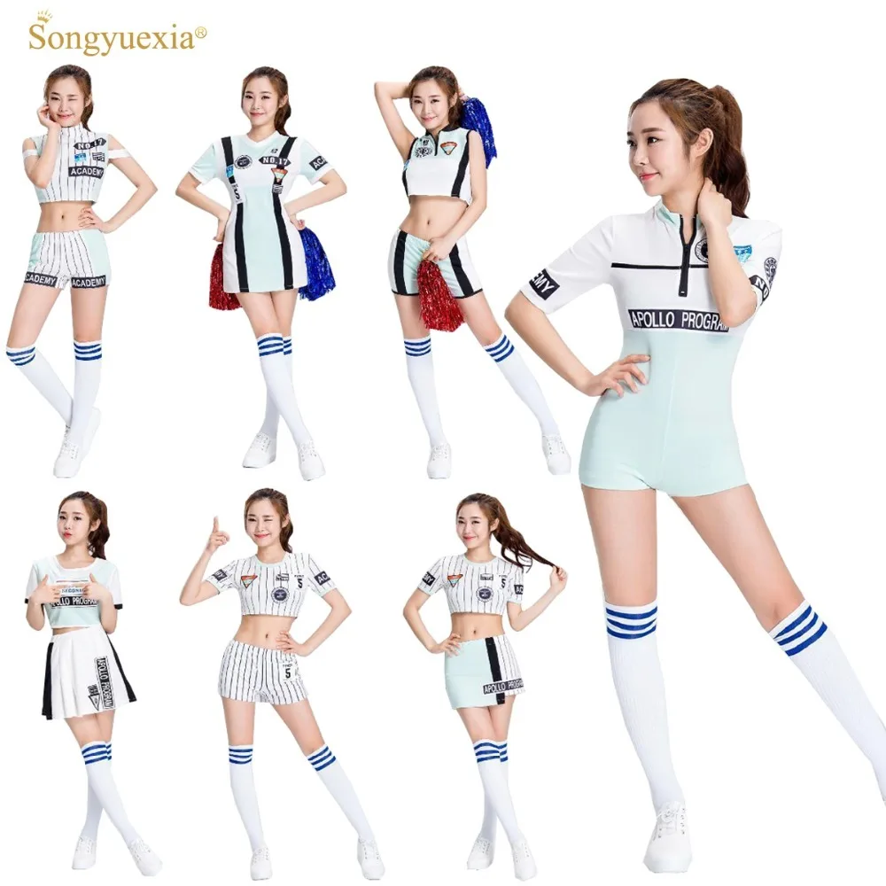 

SONGYUEXIA Cheerleading Bar Dress for Girls Dance Dress Cheerleaders Dance Wear for Women Stage Dance Skirt
