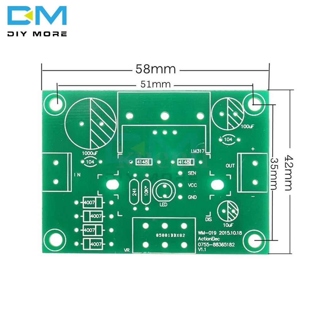 LM317 светодиодный дисплей, регулируемый регулятор напряжения, силовая плата, производственный модуль, большой, для средней школы, выпускной дизайн