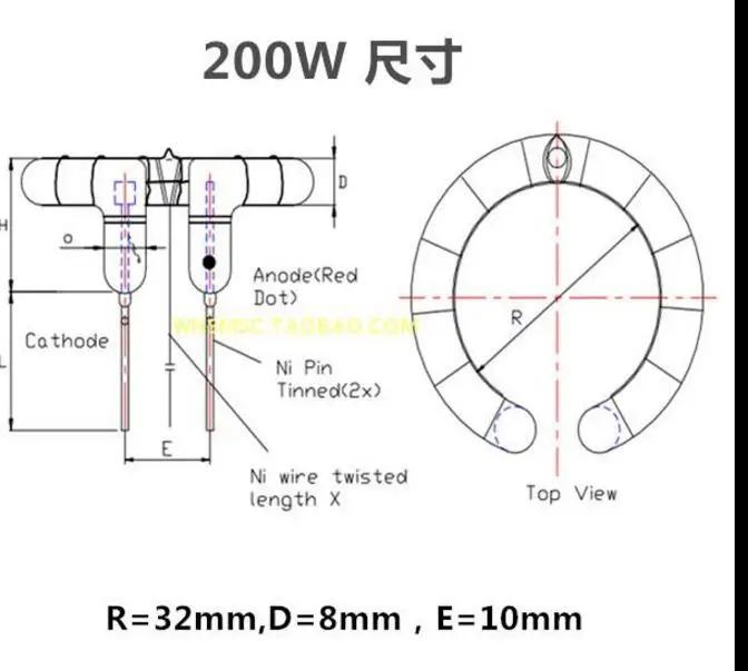 Новая мощность 180 Вт 200 Вт Кольцевая вспышка трубка ксеноновая лампа Flashtube запасная часть SPEEDLIGHT температура 5500K(Кельвин