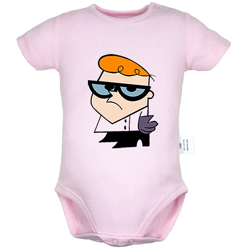 Одежда Dexter's Laboratory Dexter Genius для новорожденных девочек и мальчиков, комбинезон с короткими рукавами, хлопок
