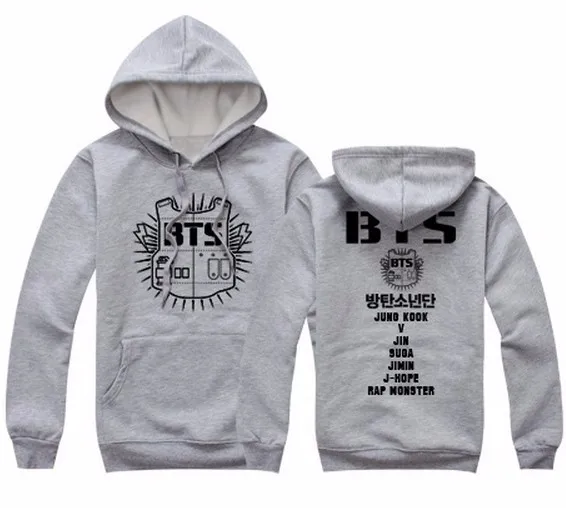 Real Picture BTS Fleece Hoodies 2 Colors NORMAL People Printed Sport Sweatshirts Size S-XL Black White Hoodies
