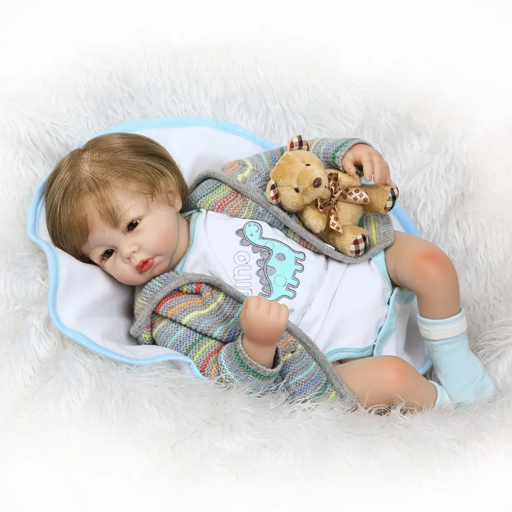 

NPK 55CM Simulation Reborn Baby Doll Kids Silicone Lifelike Jointed Toys Boy Dolls Playmate Gifts BM88