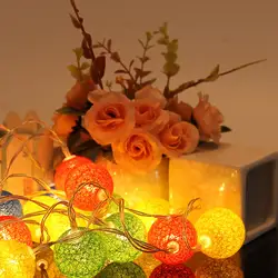 Muqgew Потрясающие Освещение 1.3 м 10LED хлопок Ball Строка огни свадьбу Рождество Декор огни Лидер продаж Прямая доставка