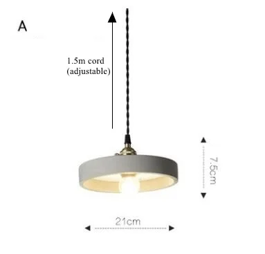 LukLoy современный промышленный бетонный цементный подвесной светильник, подвесной светильник для кухни, лофт, офиса, магазина, гостиной, украшения - Цвет корпуса: A
